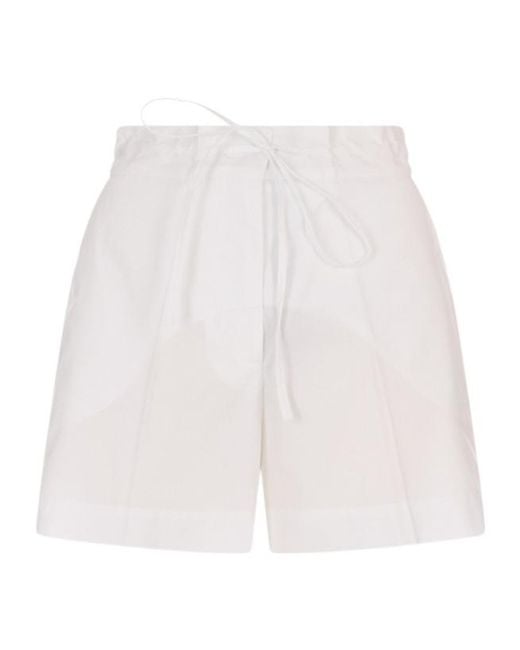 P.A.R.O.S.H. White Drawstring Shorts