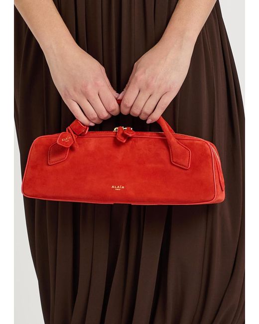 Alaïa Red Suede Clutch
