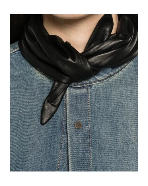 DARKPARK Blue Color-Block Collar Denim Shirt