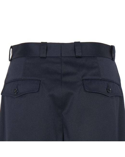 Nanamica Blue Wide-Leg Twill Casual Pants