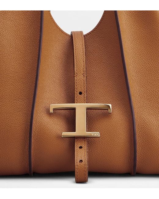 Tod's Brown Timeless Logo Plaque Mini Tote Bag