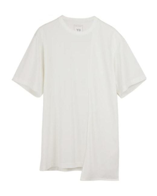 Y-3 White Oversize Fit Crewneck T-Shirt for men
