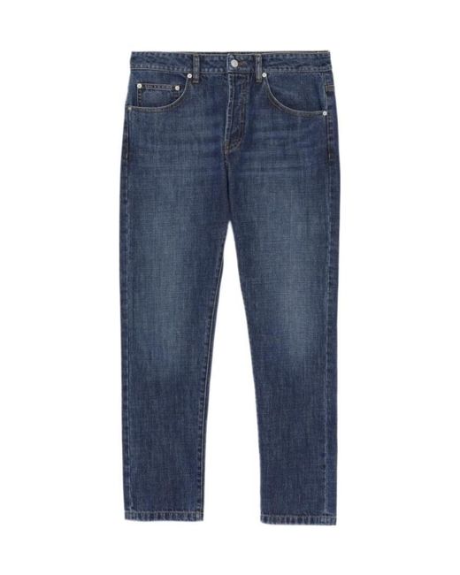 KENZO Blue Mid-Rise Straight-Leg Trousers for men