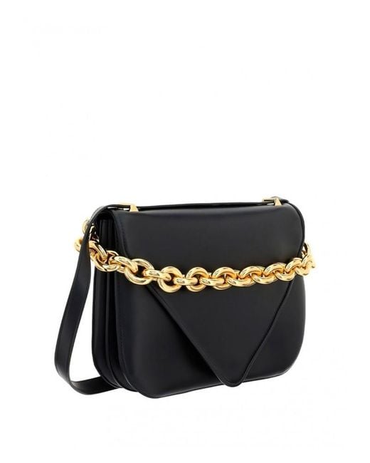 Bottega Veneta Black Chain-Detail Shoulder Bag