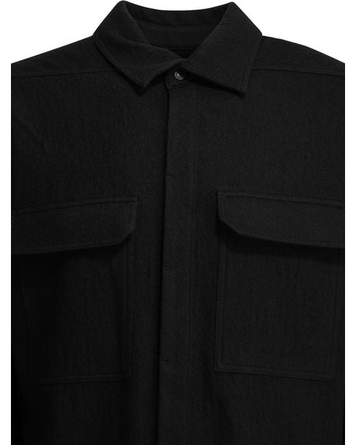 Rick Owens Black Flap-Pocket Shirt for men