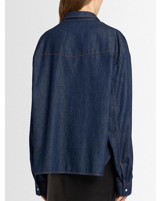 Khaite Blue Grenon Cotton Shirt