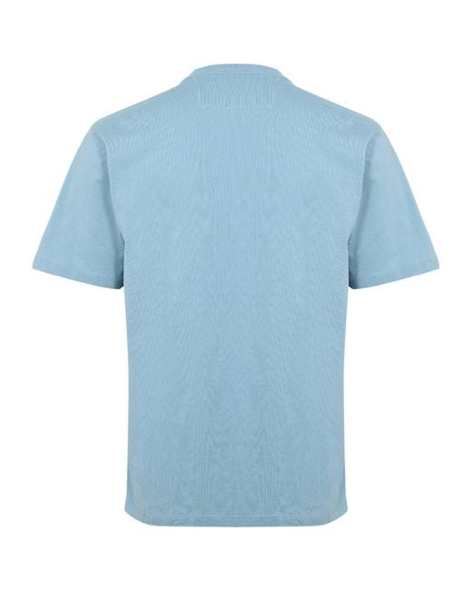C P Company Blue Logo Crew-Neck T-Shirt for men
