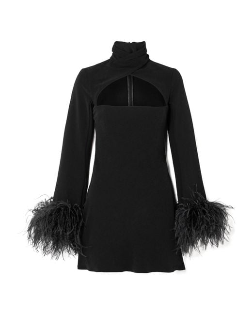 16Arlington Black Feather-Edge Lace Dress