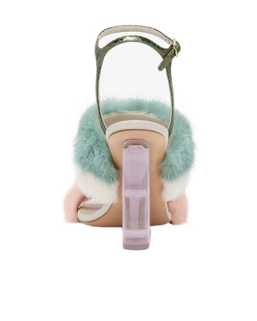 Fendi Blue First Heeled Sandals