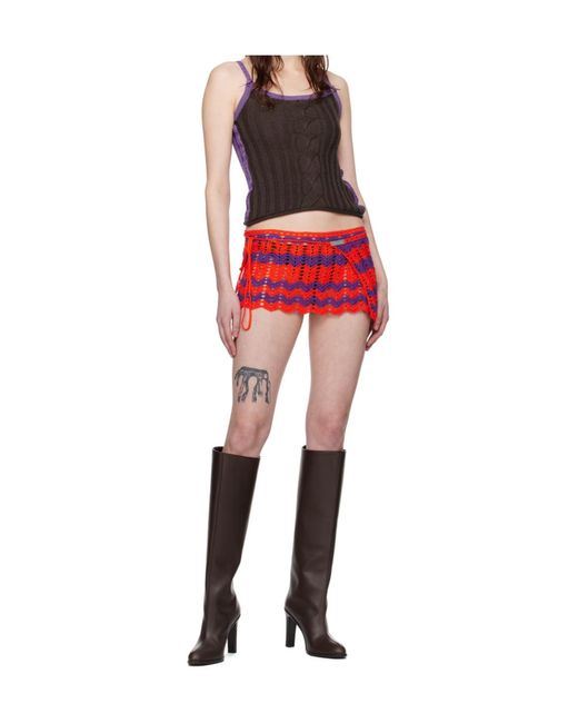 Edward Cuming Red Cable Knit Tank Top