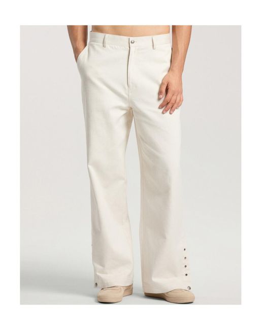 Palm Angels White Wide Leg Trousers for men
