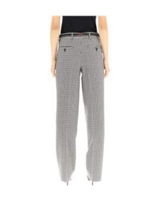 Miu Miu Gray Checked Straight Leg Trousers