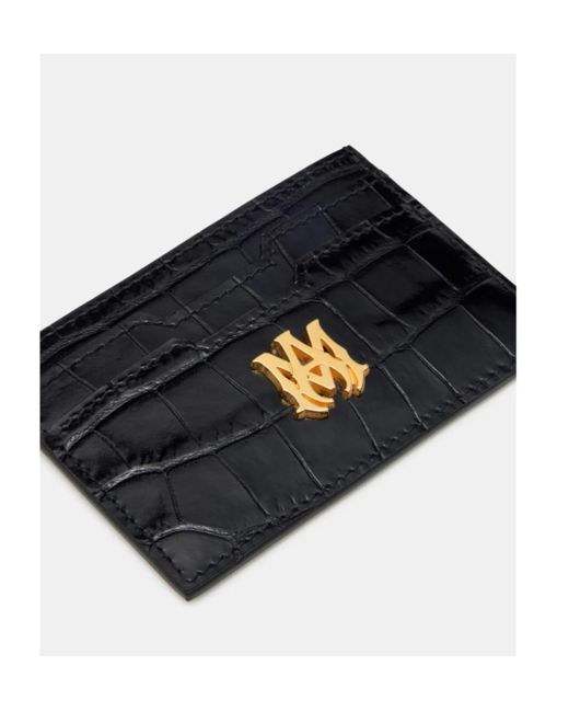 Amiri Black Logo Plaque Embossed Card Holder for men