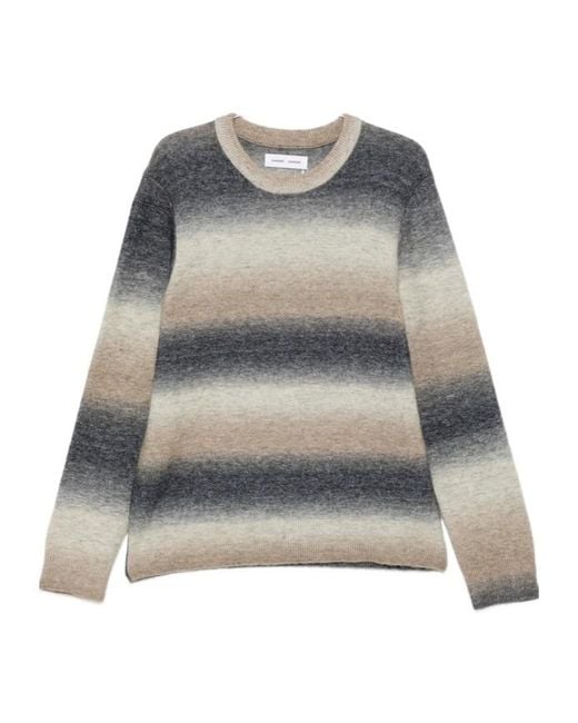 Samsøe & Samsøe Gray Gradient-Effect Striped Sweater for men