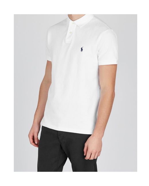 Polo Ralph Lauren White Logo Short Sleeve Polo Shirt for men
