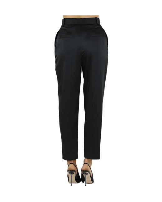 Elisabetta Franchi Black Stretch Satin Trousers