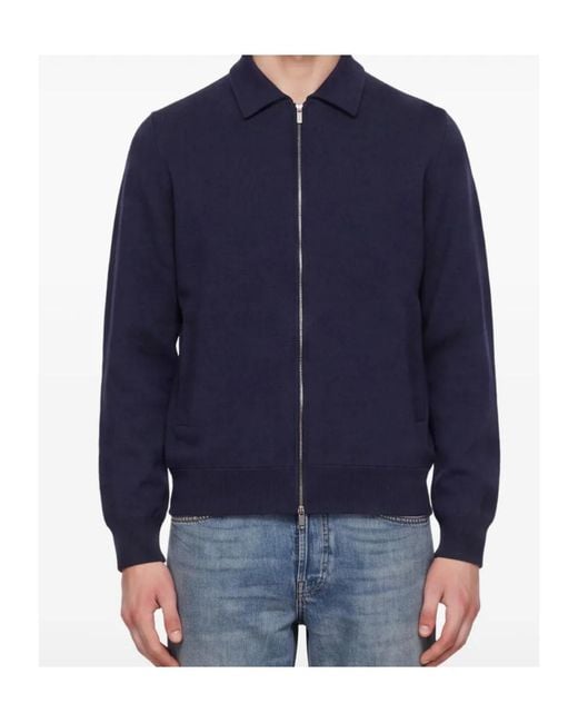 Lardini Blue Long Sleeved Zip-Up Jacket for men