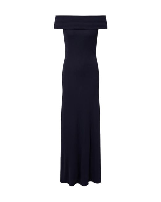 Alaïa Blue Off-Shoulder Jersey Maxi Dress
