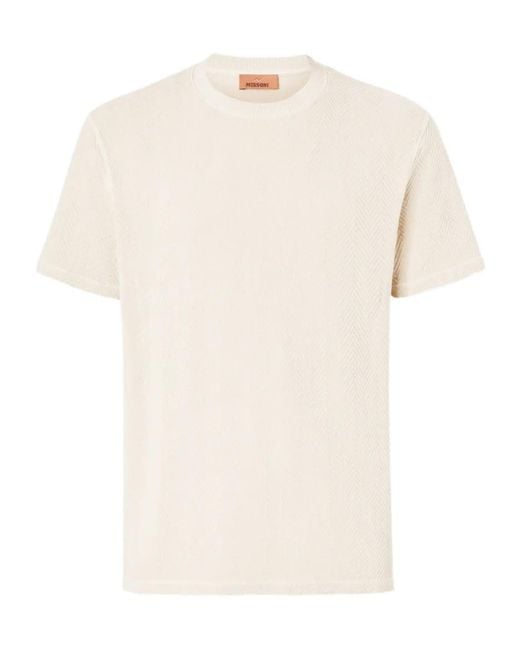 Missoni White Herringbone T-Shirt for men