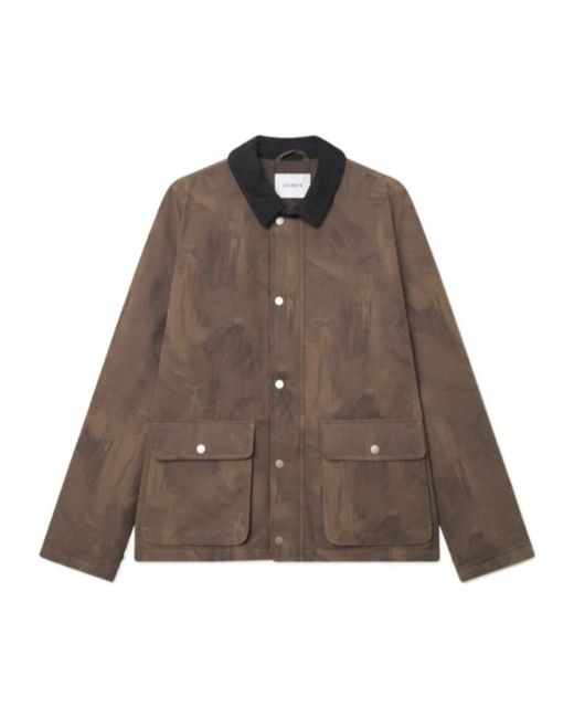 Les Deux Brown Montana Aop Cotton Jacket for men