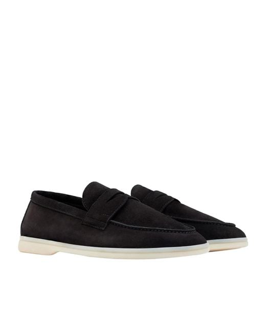 Scarosso Black Luciano Almond Toe Loafers for men