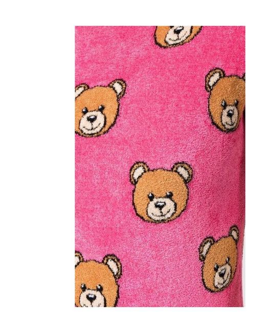 Moschino Pink Teddy Bear-Print Brushed T-Shirt