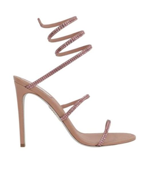 Rene Caovilla White Open-Toed High-Heeled Sandals