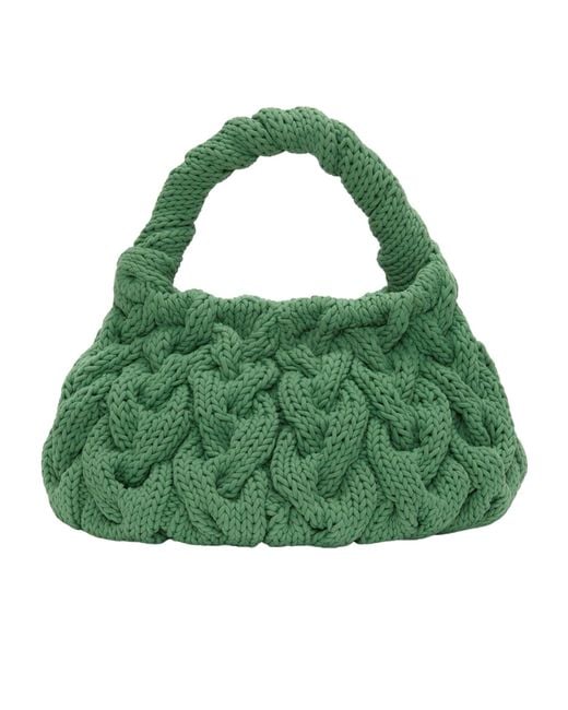 J.W. Anderson Green Jw Anderson Cable Knit Tote Bag