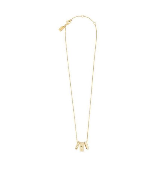 COACH Metallic Crystal-Rings Necklace