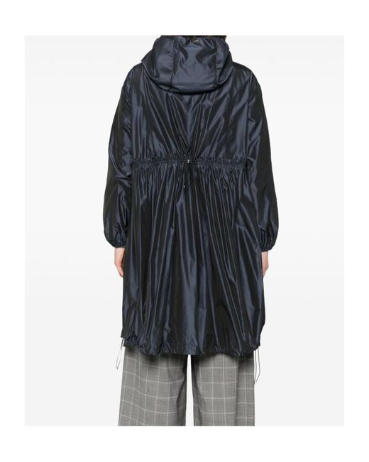 Herno Blue Zip-Up Hooded Coat