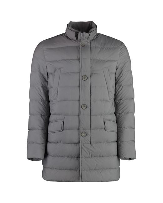 Herno Gray Techno-Nylon Down Jacket Polyamide Padded for men