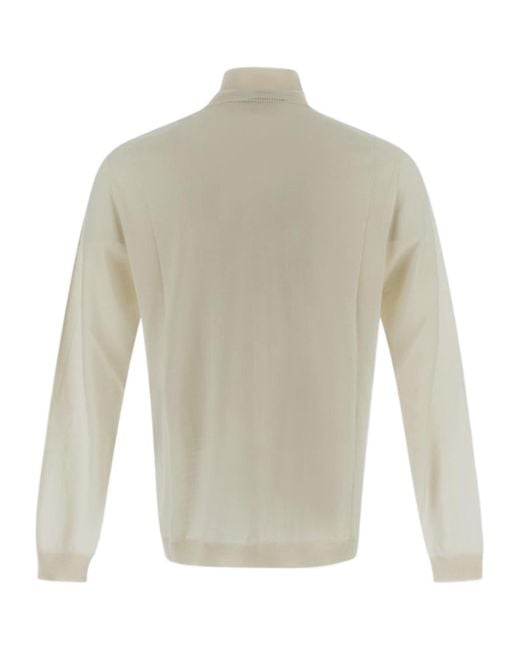 Lardini White Long-Sleeved Turtleneck Jumper for men