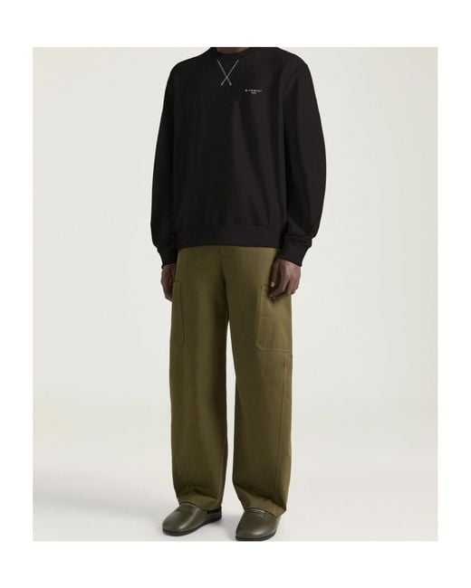 Givenchy Black Paris Couture Seam Crewneck Sweatshirt for men