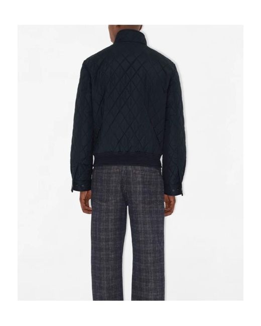 Burberry Blue Quilted Zip-Up Jacket for men
