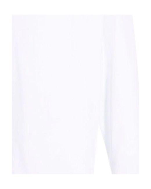 MSGM White Logo Printed Crewneck T-Shirt for men