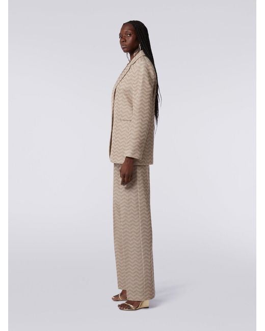 Missoni Natural Zigzag Single-Breasted Tailored Blazer