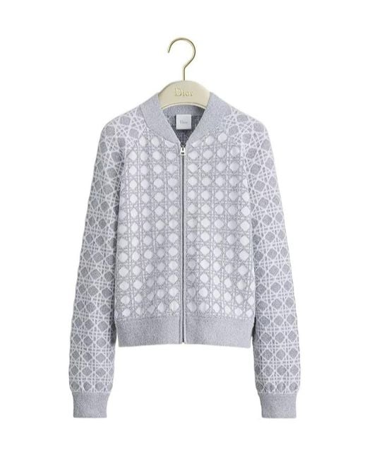 Dior Gray Macrocannage Bomber Jacket