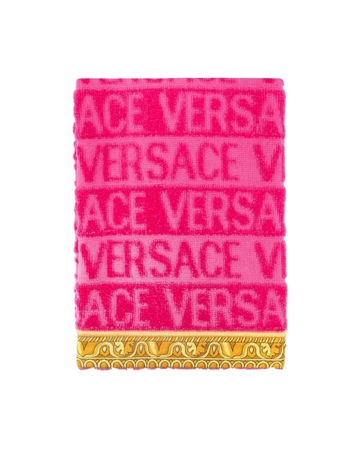 Versace Pink Logo Towel Five-Piece Set for men