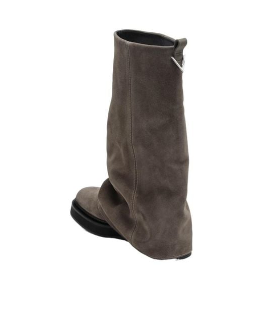 The Attico Brown Robin Suede Combat Boots