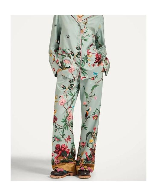 LaDoubleJ Green La Doublej Floral Wide-Leg Pants