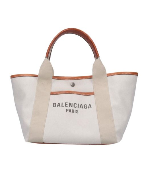 Balenciaga White Small Biarritz Tote Bag