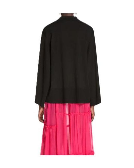Dries Van Noten Black Buttoned Polo Top