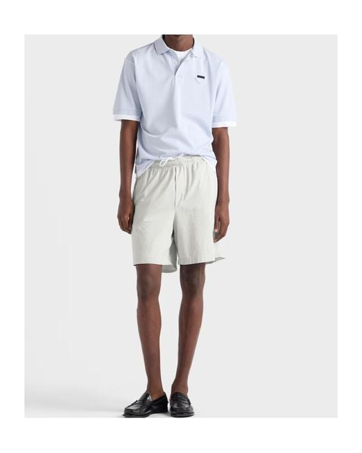 Prada Blue Cotton Polo Shirt for men