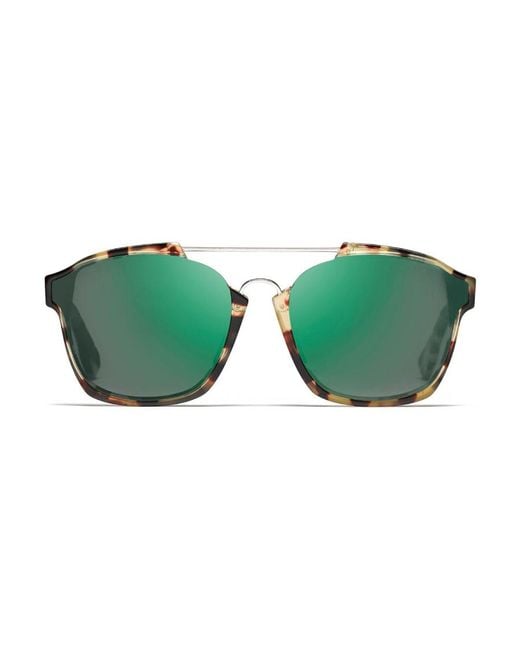 Dior Green Tortoise Turtle Square Sunglasses