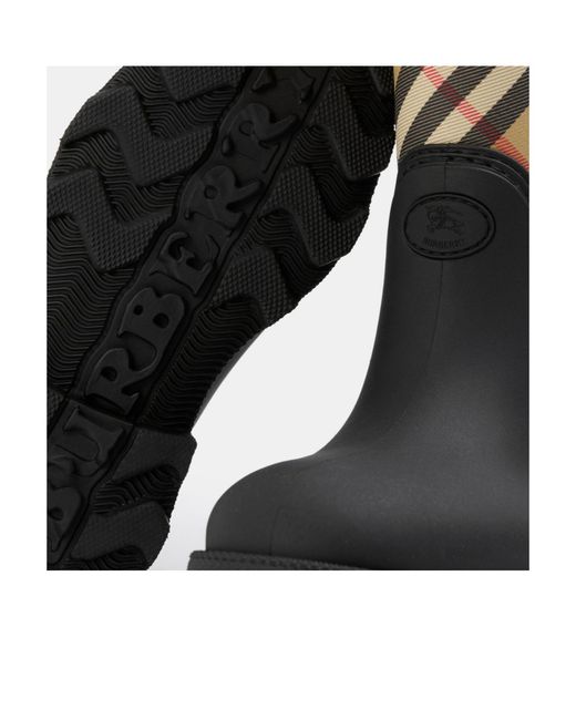 Burberry Black Mid-Calf Rain Boots
