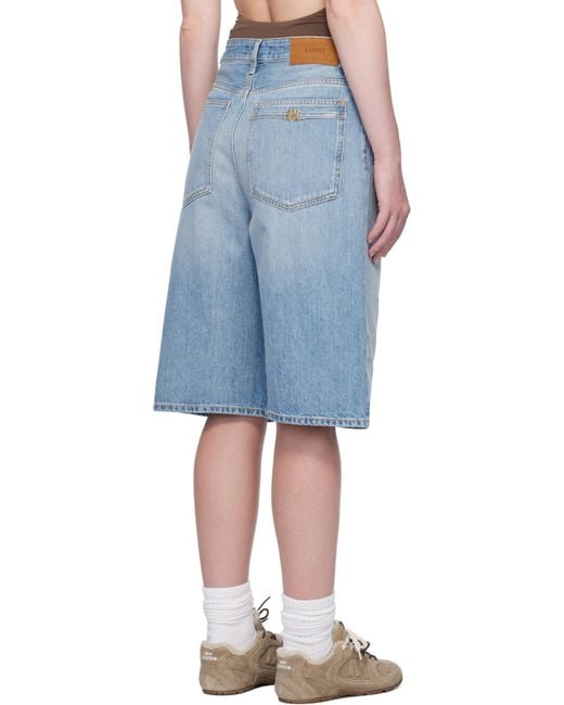 Amiri Blue Faded Denim Shorts