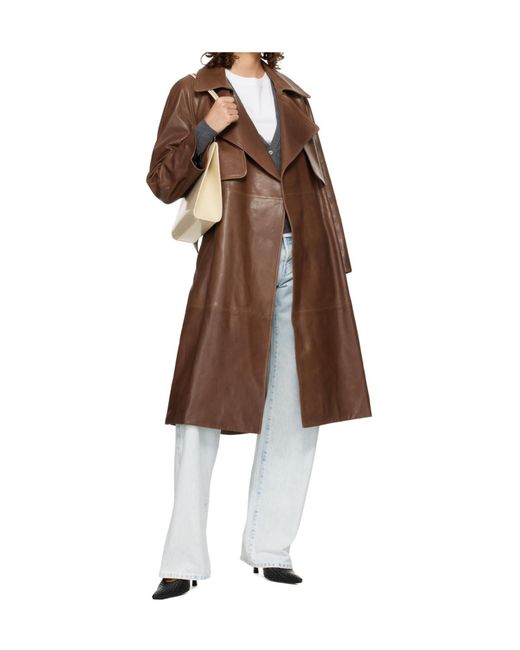 Nour Hammour Brown Long-Sleeved Trench Coat