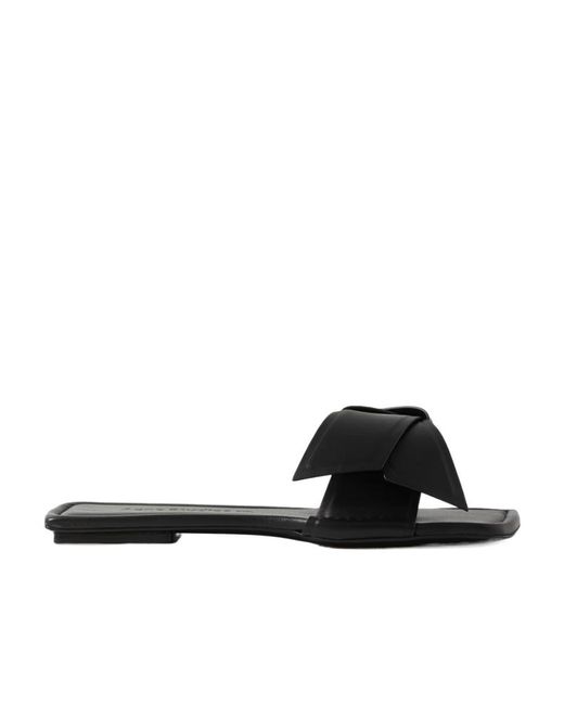 Acne Black Logo Slippers
