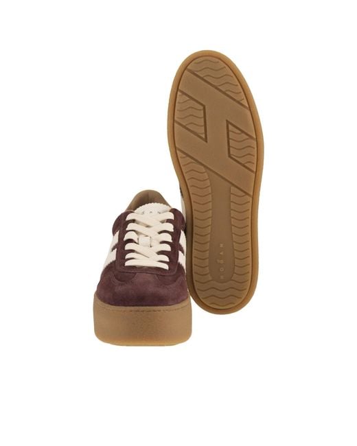 Hogan Brown Lace-Up Sneakers