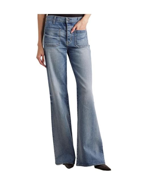 Nili Lotan Blue Florence Flared Jeans